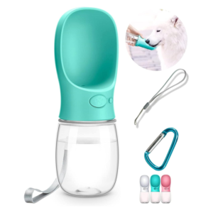 Dog Water Bottle, Leak Proof Portable Pet Water Bottles for Dogs, Puppy Water Dispenser with Drinking Feeder for Travel (Teal 12oz)