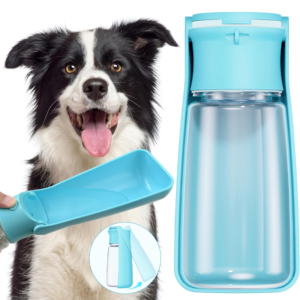 Portable Dog Water Bottle Dispenser [Leak Proof & Foldable] Dog Travel Water Bottle Bowl Accessories for Puppy Small Medium Large Dogs Pet Water Bottles for Dogs Walking Outdoor Hiking 19OZ