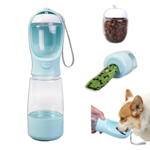Portable Dog Water Bottle Portable Water Bottle for Dogs On The Go,Portable Dog Bowl Cat Bowl for Pet(Blue)