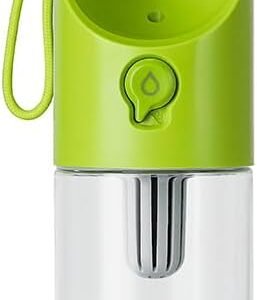 Dog Water Bottle with Filter BPA Free, Leak Proof Dog Drinking Bowl, Food Grade Material, Lightweight Portable Pet Water Bottle for Walking, Hiking, Travel