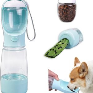 Portable Dog Water Bottle Portable Water Bottle for Dogs On The Go,Portable Dog Bowl Cat Bowl for Pet(Blue)